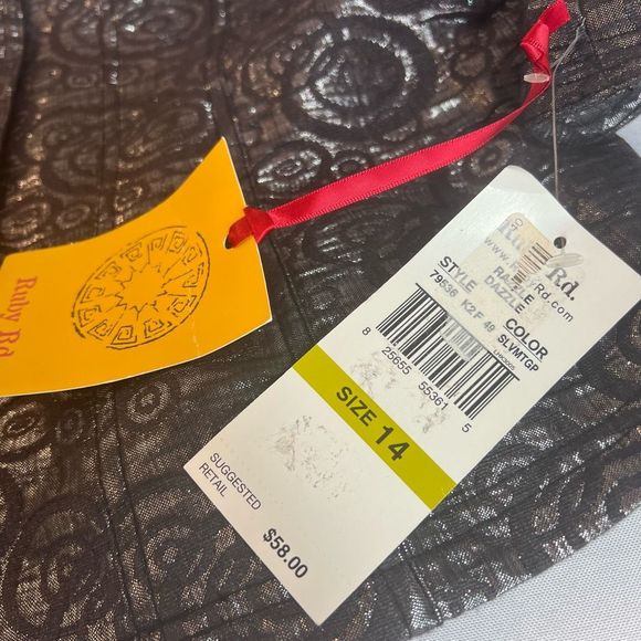 Ruby RD Women's Shiny Sparkly Metallic Button-down Blazer Black Size 14 NWT - Picture 8 of 11